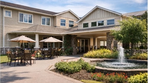 Exterior of a senior living community building